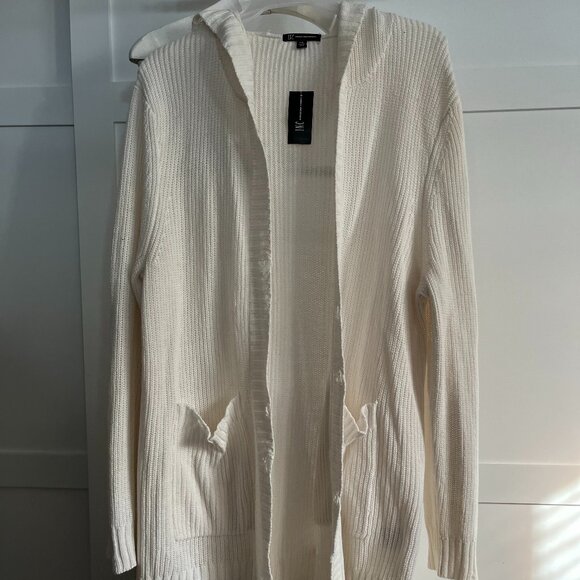 BNWT INC International Concepts snowfall white fashion sweater with hood (XXL) - Picture 1 of 8